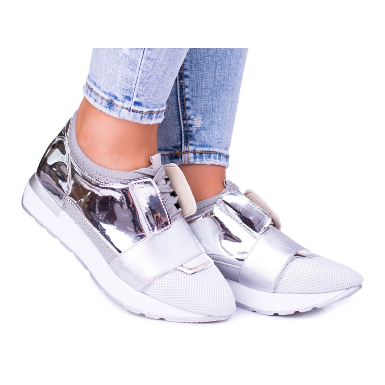Lu Boo Women's Silver Sport Shoes Madoni grey Lu Boo Women's Silver Sport Shoes Madoni grey
