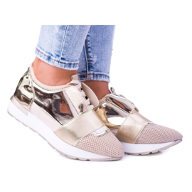 Lu Boo Women's Gold Sport Shoes Madoni golden Lu Boo Women's Gold Sport Shoes Madoni golden