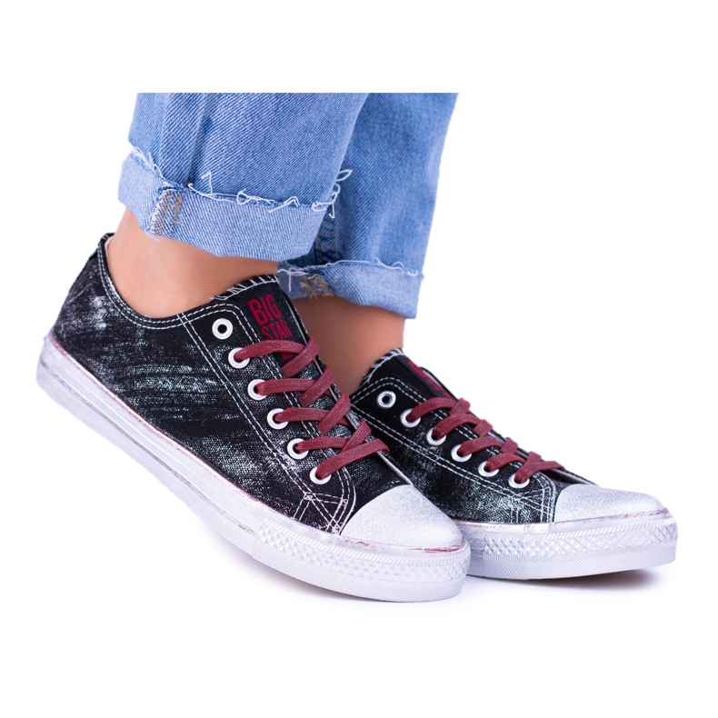 Big Star Black Silver Plated Sneakers BB274013