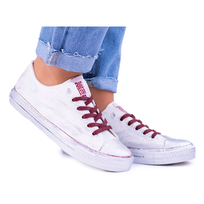 Big Star White Silver Plated Sneakers BB274014