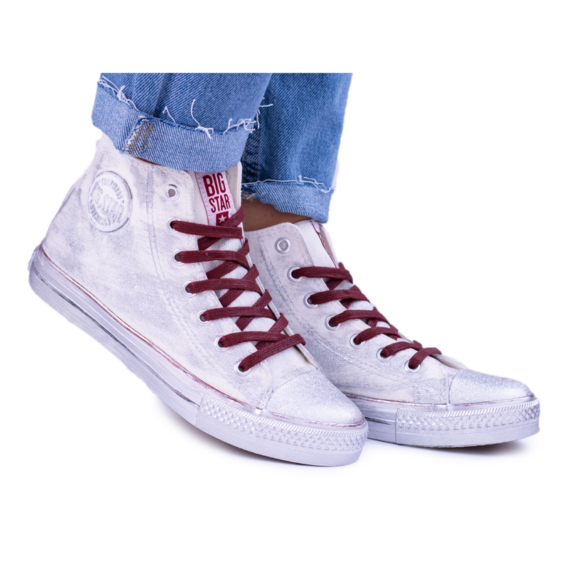 Big Star High White Silver Plated Sneakers BB274016