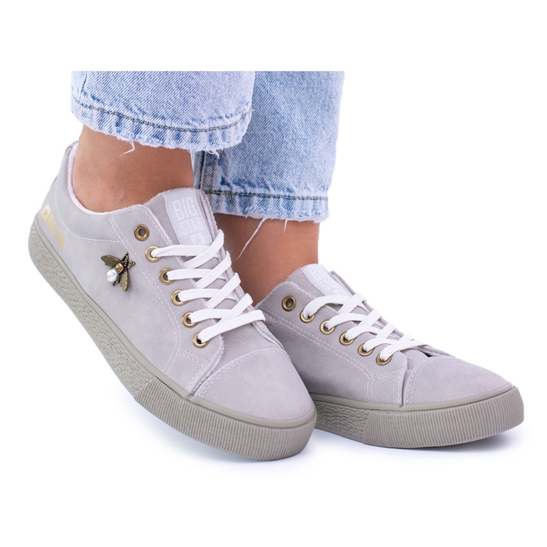 Big Star Women's Gray Warm Sneakers Sneakers Monokolor BB274062 grey