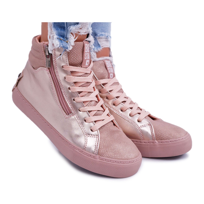 Big Star Women's High Pink Sneakers BB274729