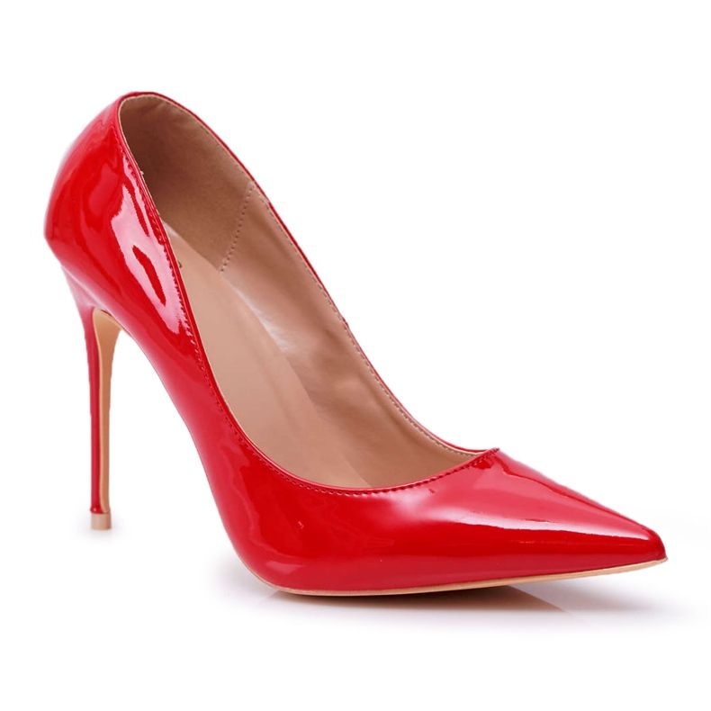 Lu Boo Lacquered Red High Heels In Spitz Belluci