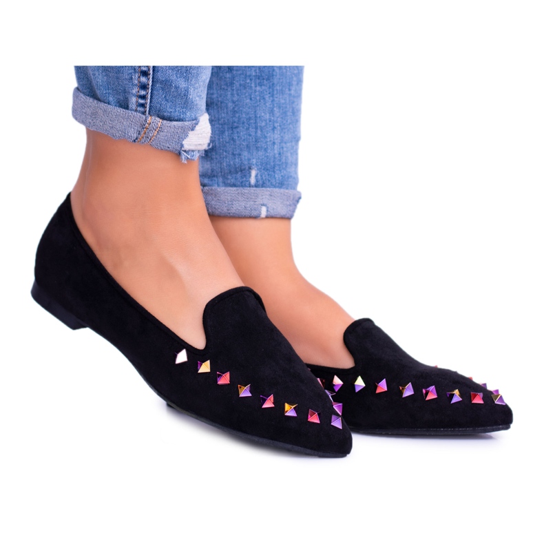Lu Boo Black Lords Iridescent Jets Suede Spike