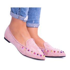 Lu Boo Pink Lords Iridescent Jets Suede Spike