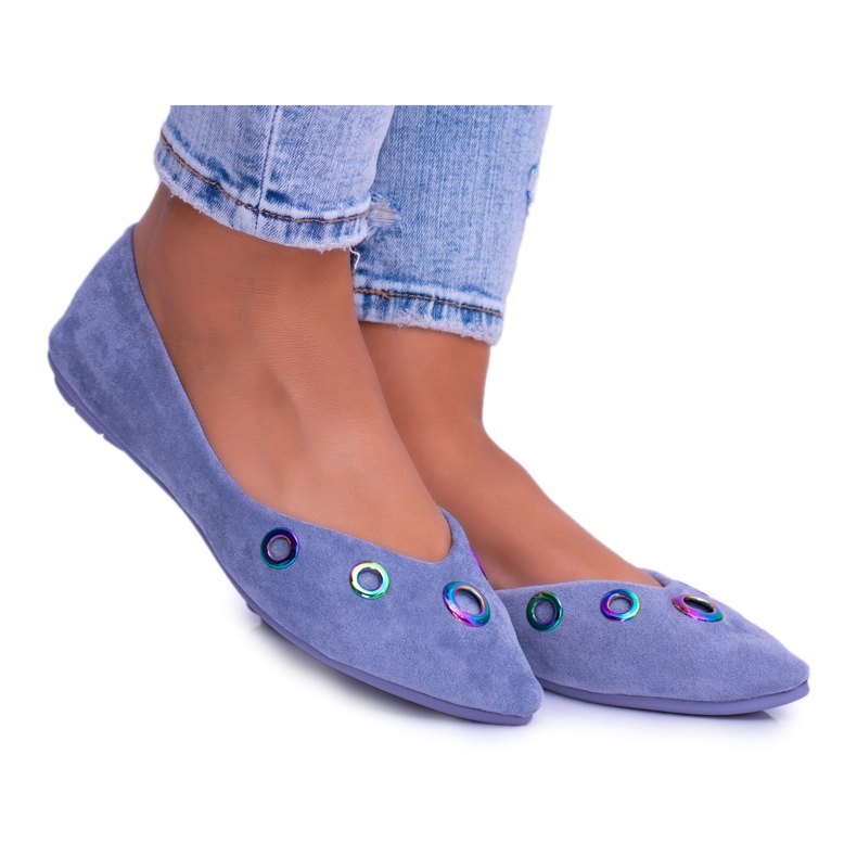 Lu Boo Blue Ballerina In Octavia Spitz Gasoline Eyelets