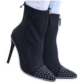 BUGO Black Suede Boots on a Regio Heel BUGO Black Suede Boots on a Regio Heel