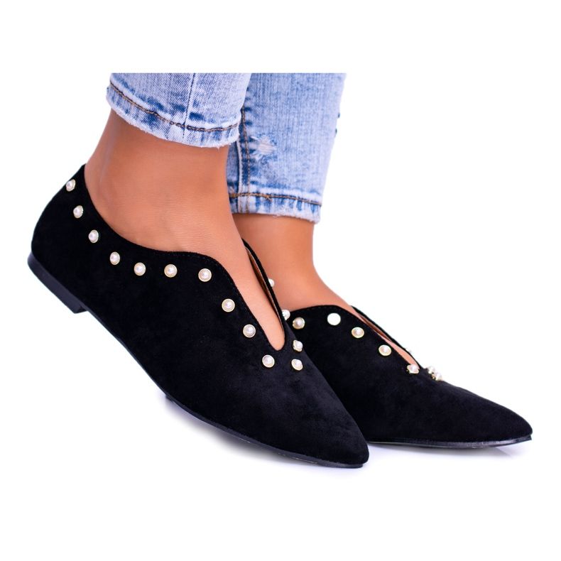 Lu Boo Black Shoes With Cutouts Beads Merseo