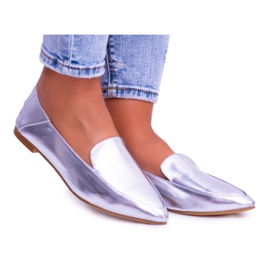 Silver Mirrored Women's Loafers Lu Boo Mireldo grey