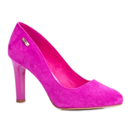 Women's Pumps On a Heel Suede Fuchsia Sergio Leone Campbell pink