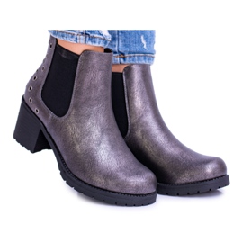 Sergio Leone Dark gray Booties On the Megusto post black grey