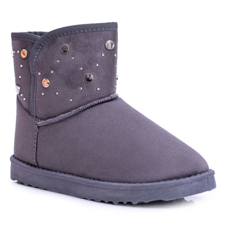 BUGO Women's Gray Warm Snow Boots Suede Biggy grey