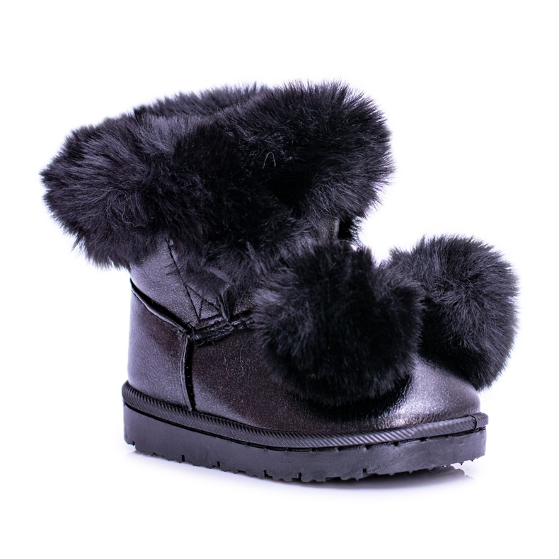 FRROCK Black Warmed Children's Youth Snow Boots Roofy