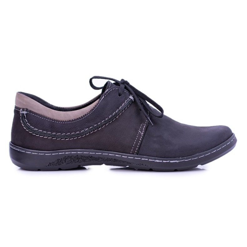 KOMODO Black Men's Nubuck Fuego Leather Shoes