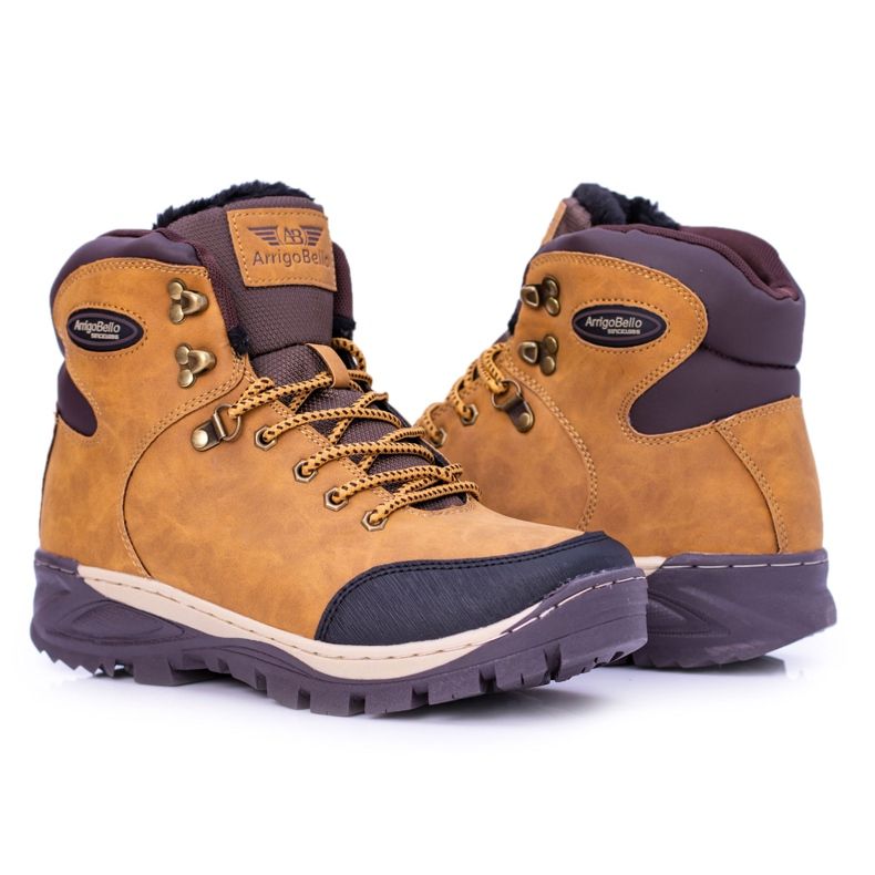 Ax Boxing Warm Men's Trekking Shoes Camel Hear with fur brown