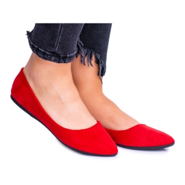 PS1 Red Women's Ballerinas Suede Dermeno