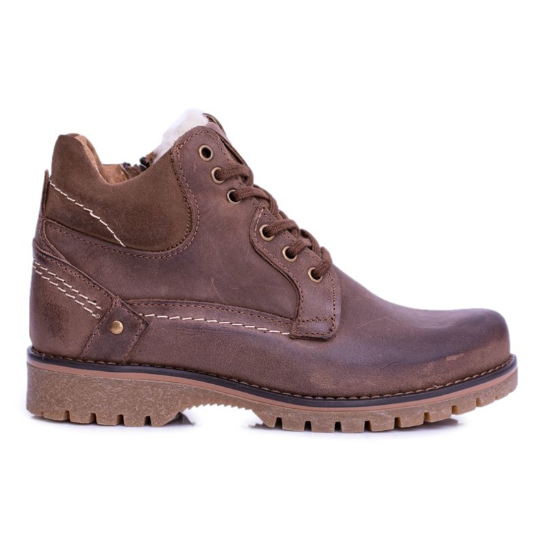Men's and Youth Brown Boots Warmed With Fleece Komodo 885