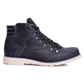 Leather Men's Warm Boots Black Komodo 733