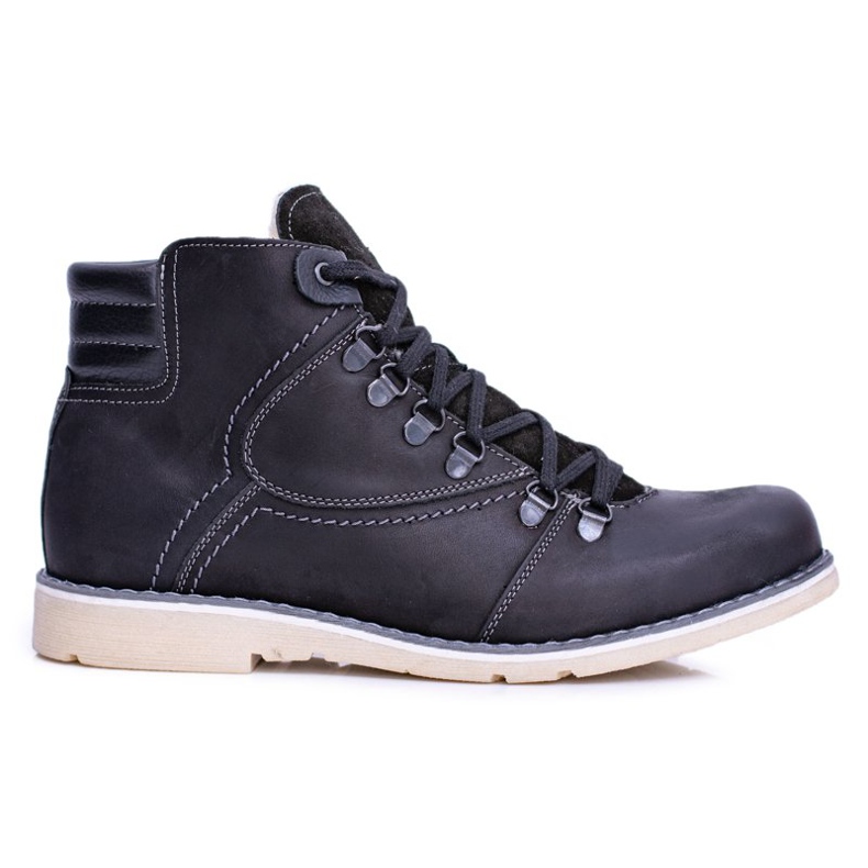 Leather Men's Warm Boots Black Komodo 733