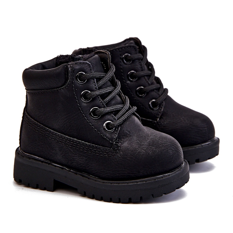 FRROCK Children's Black Warmed Trappers Boots Dexter