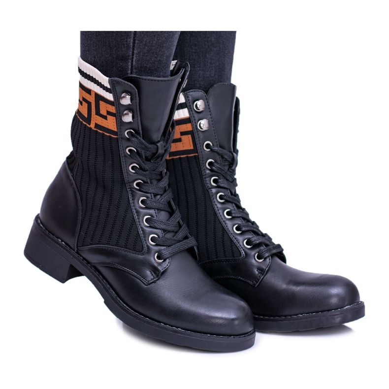 Women's Black Herse Sock Boots