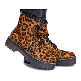 FRID Women's High Boots With Leopard Pattern Grande brown