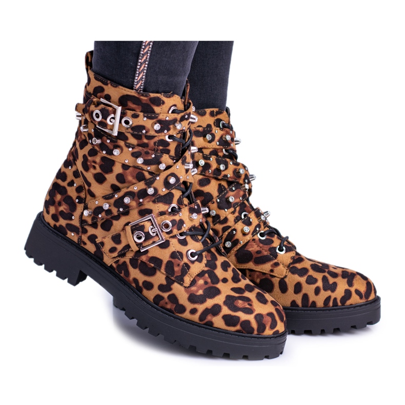 Women's High Boots With Leopard Pattern Albere brown