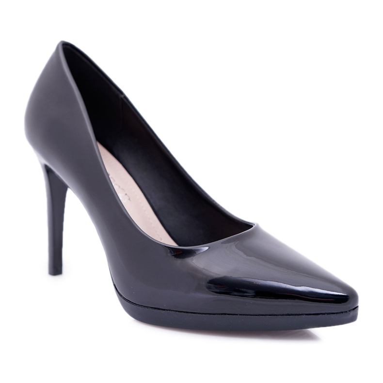 Women's Pumps Stilettos Sergio Leone Black Lacquered Misawu