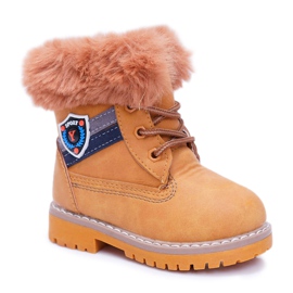 Children's Boy's Boots With Fur Camel Cobi brown