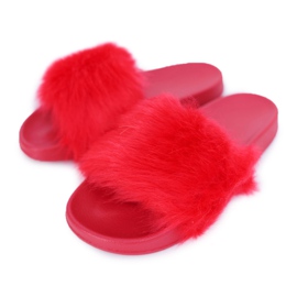 Women's Slippers With Fur Red Fur Women's Slippers With Fur Red Fur