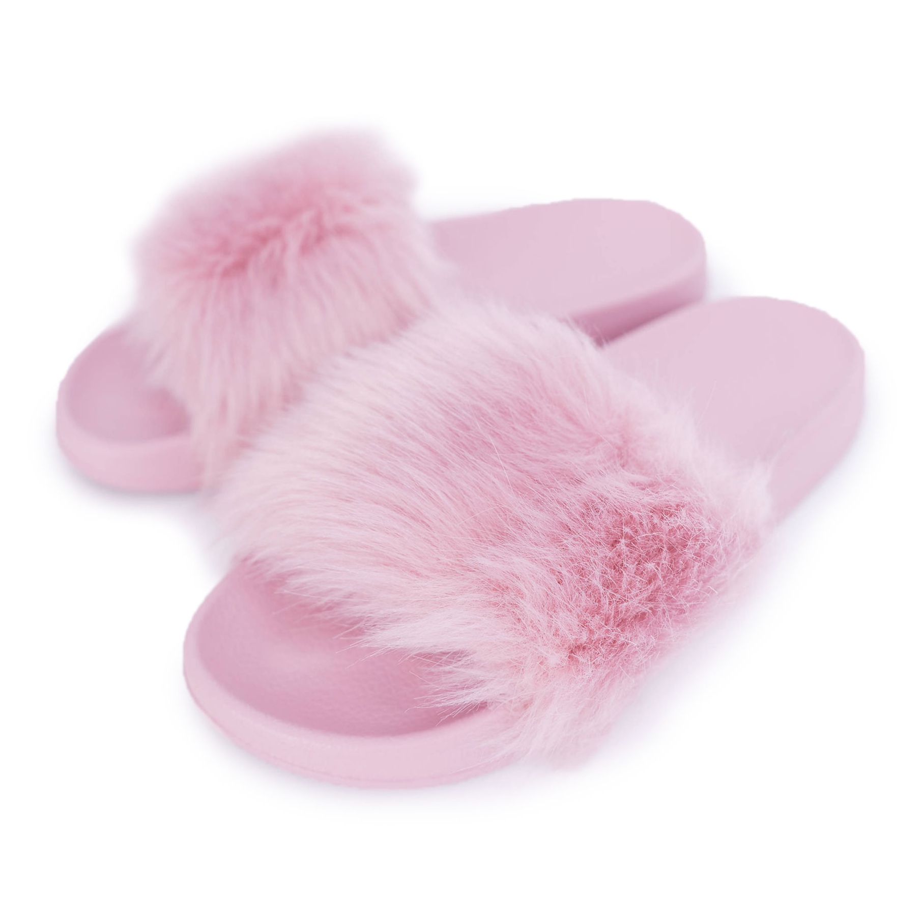 Women s Slippers With Fur Light Pink Fur KeeShoes
