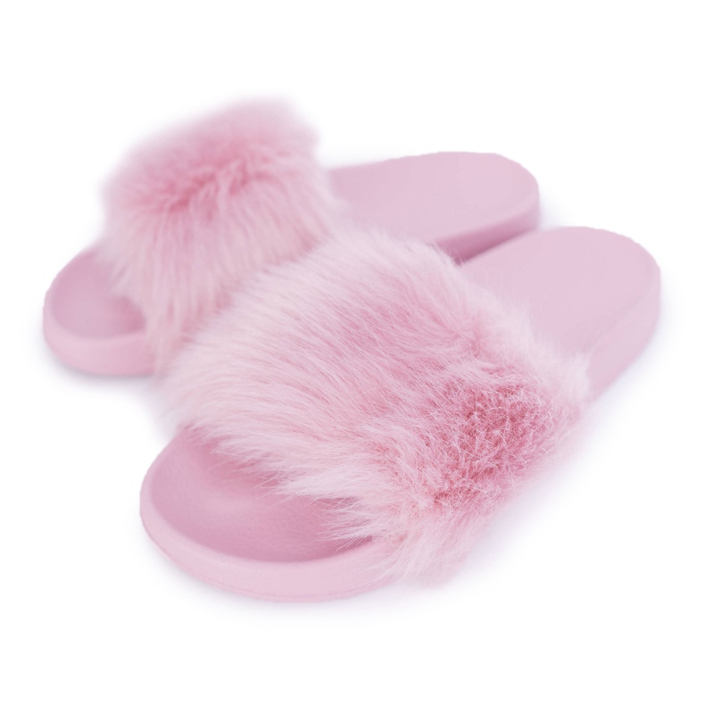 Women's Slippers With Fur Light Pink Fur