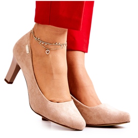 Women's Pumps Sergio Leone Beige Suede Orsola