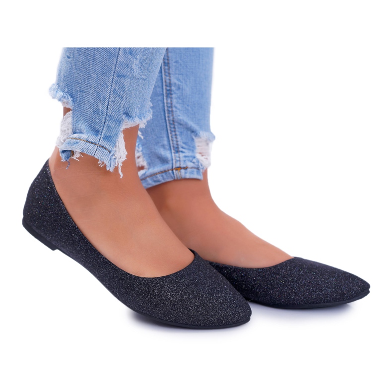 PS1 Women's Ballerinas Glitter Black Fifi PS1 Women's Ballerinas Glitter Black Fifi