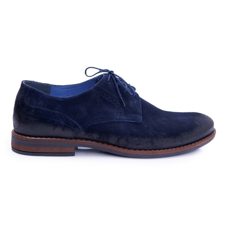 Men's Brogues Casual Leather Nikopol Navy Blue Lajos