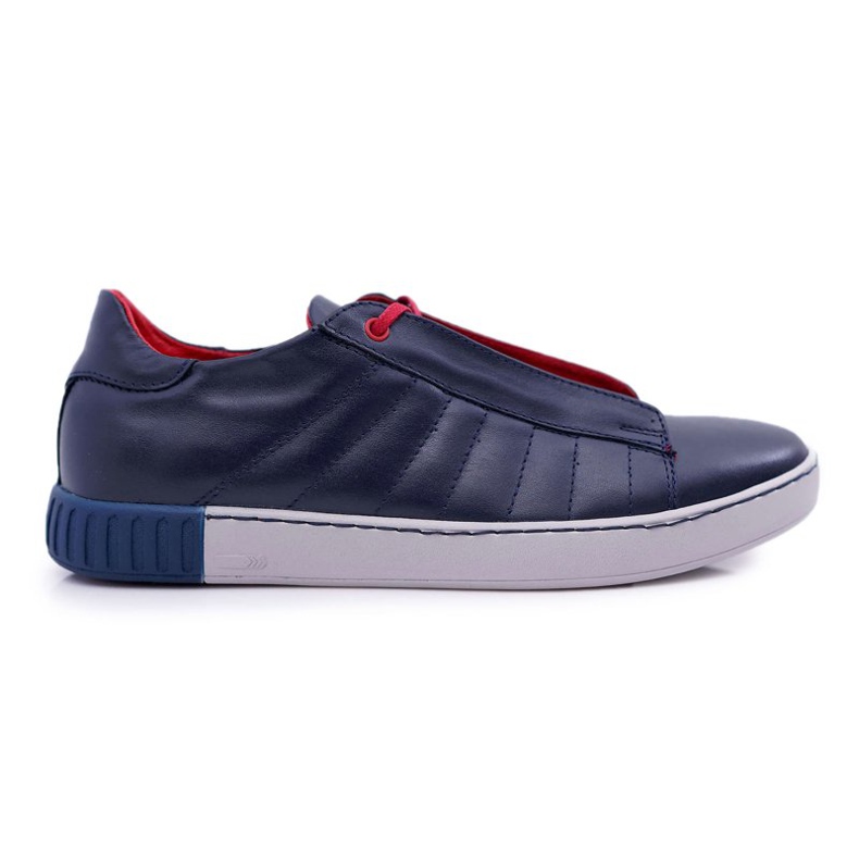 Bednarek Polish Shoes Men's Brogues Bednarek Sport Leather Shoes Without Mesh Navy Blue Geos