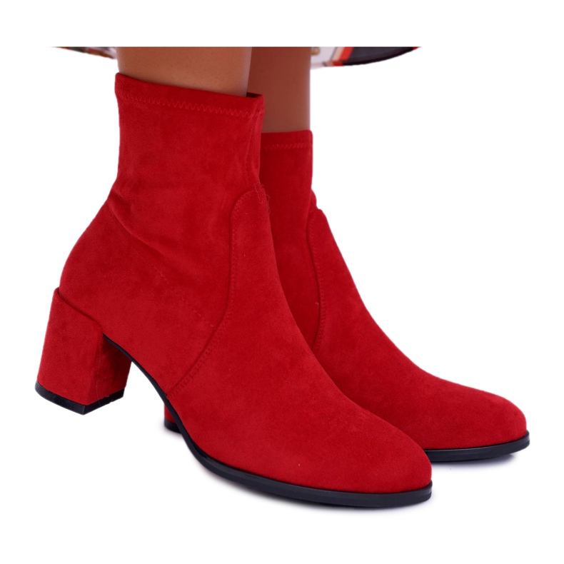Women's Spring Boots On High Heel Sergio Leone Slip-On Red LikeStar
