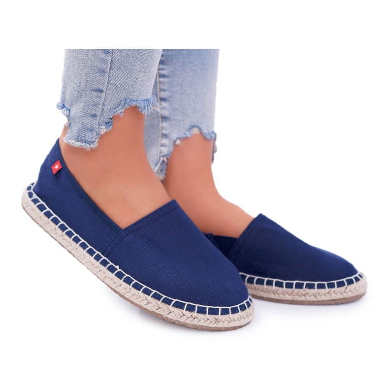 Women's Espadrilles Braided Sole Navy Blue Big Star DD274A151 Women's Espadrilles Braided Sole Navy Blue Big Star DD274A151