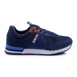 Men's Sport Shoes Big Star Suede Leather Navy Blue DD174321