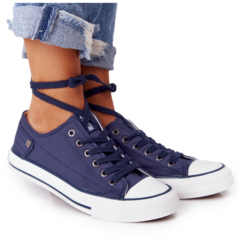 Women's Sneakers Big Star Rubber Toe Navy Blue DD274335