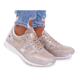 Women's Sport Shoes. Breathable Mesh XTI-49009 Golden Airy