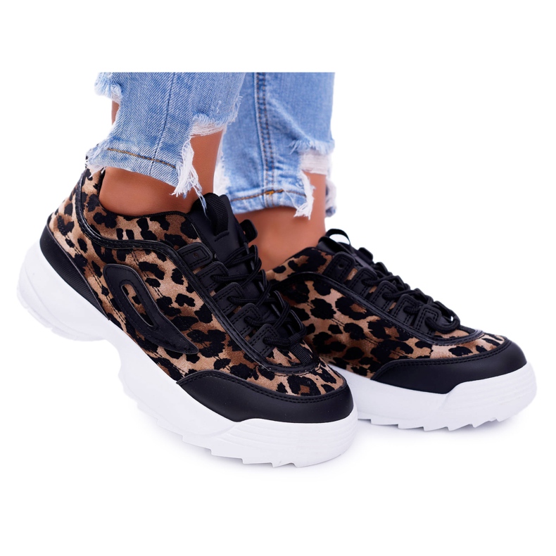 NFR Women's Sport Black Shoes Leopard Faqundo brown multicolored
