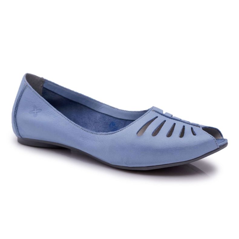 Women's Ballerinas Maciejka Leather Light Blue 03497-33