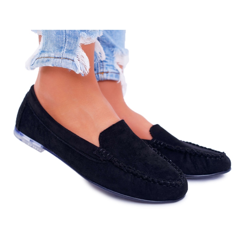 Women's Loafers Sergio Leone Suede Black Winted