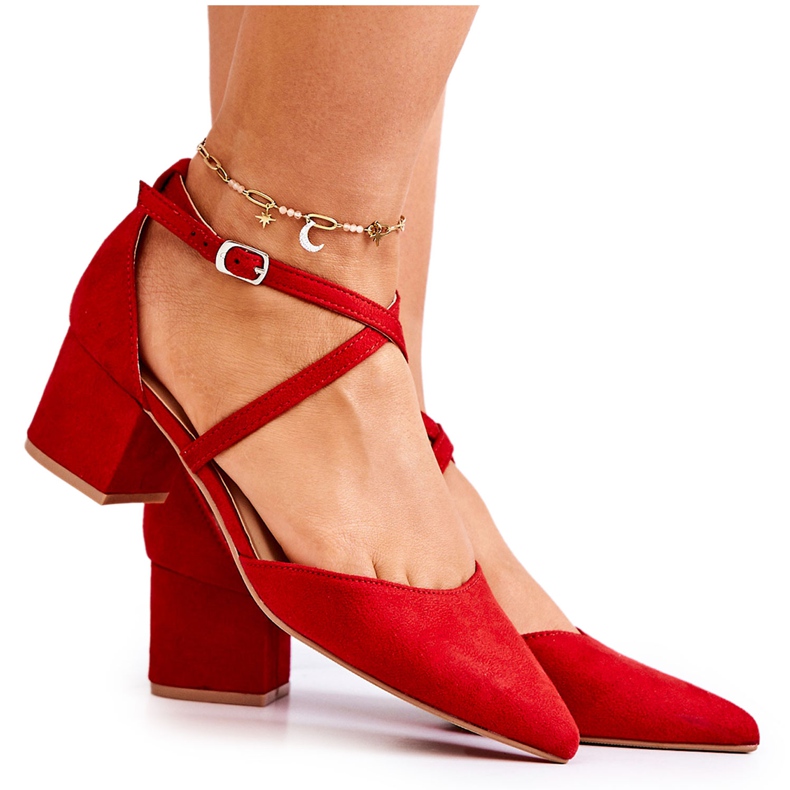 PS1 Women's Pumps On A Heel In Spitz Red Cosmo
