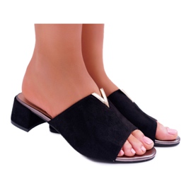 Vinceza Women's Classic Elegant Slippers On Black Demea Block