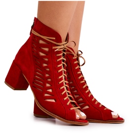 Women's Suede Leather Maciejka Red 04040-08 Women's Suede Leather Maciejka Red 04040-08