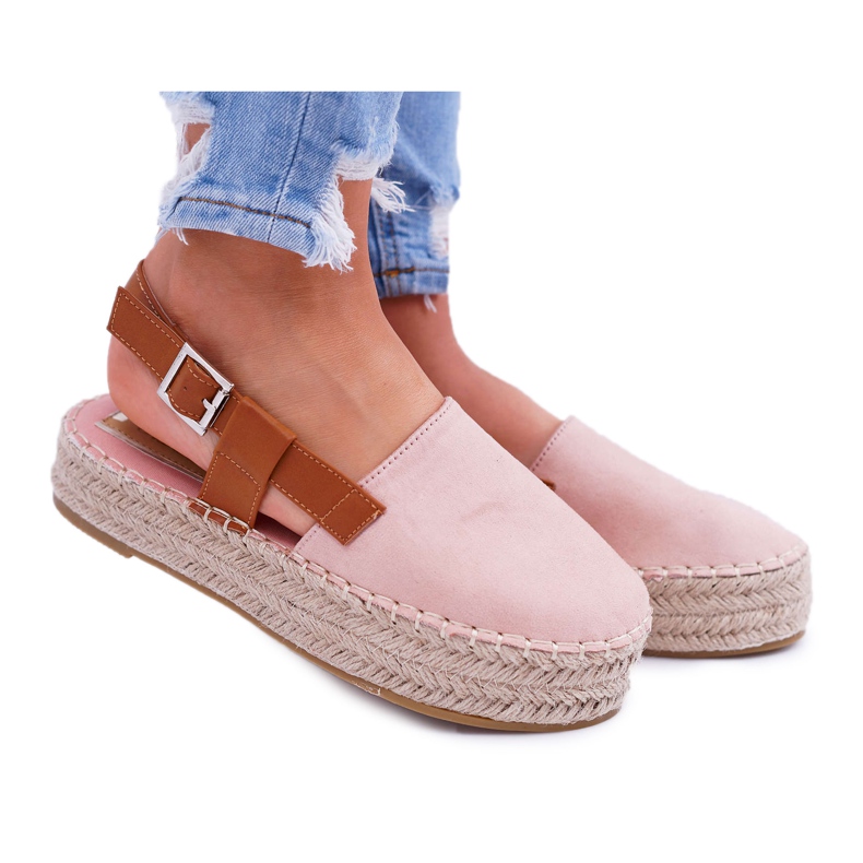 NFR Women's Suede Espadrilles On The Pink Parteno Platform