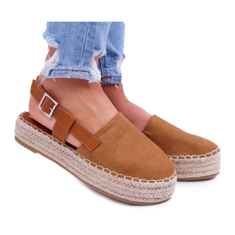 NFR Women's Suede Espadrilles On The Camel Parteno Platform brown
